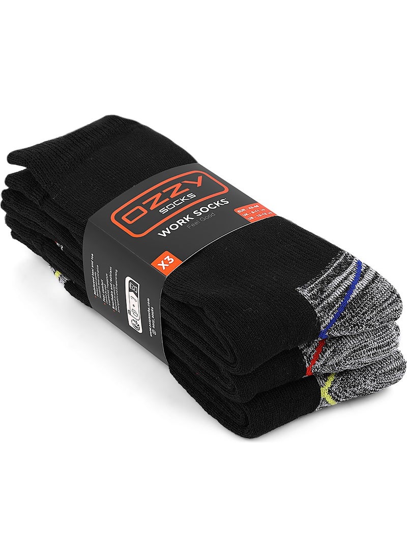 Ozzy Socks - 3 Pairs of Men's Durable, Protective and Heel Toe Thick Worker Socks - Image 1