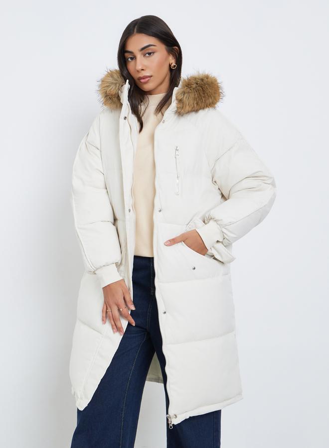 ستايلي معطف باركا مبطن بقصة عادية وياقة هودي - Image 3