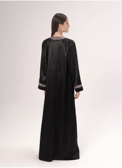 Hadiyath Al Madinah Classic Black Open Abaya - HM  - Image 3