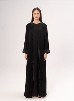 Hadiyath Al Madinah Classic Black Open Abaya - HM  - Image 1