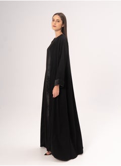 Hadiyath Al Madinah Classic Black Open Abaya - HM  - Image 2