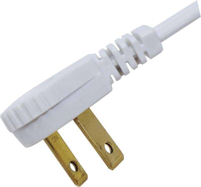 Woods SlimLine 2235 Indoor Flat Plug Extension Cord 3 Foot Cord Right Angled Plug 16 gauge 3 Polarized Outlets 125 Volts Space Saving Design Neutral White Color UL and CUL Listed - Image 3