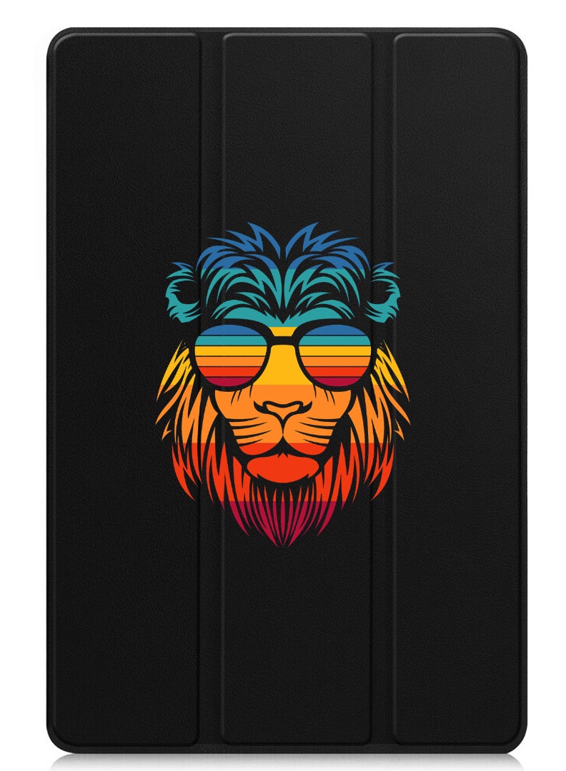 Theodor Protective Flip Case For Apple iPad Pro 13 (2024) With Trifold Stand Auto Wake Sleep Shockproof Cover lion - Image 1