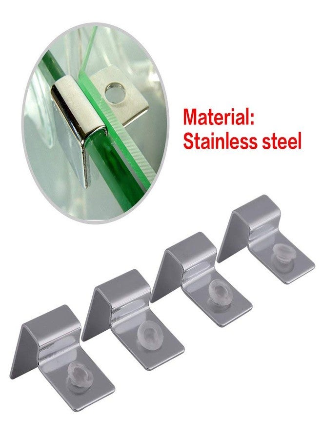 Fdit Pack of 4 Stainless Steel Aquarium Fish Glass Cover Clip Support Holder for Protecting(8mm) - Image 5
