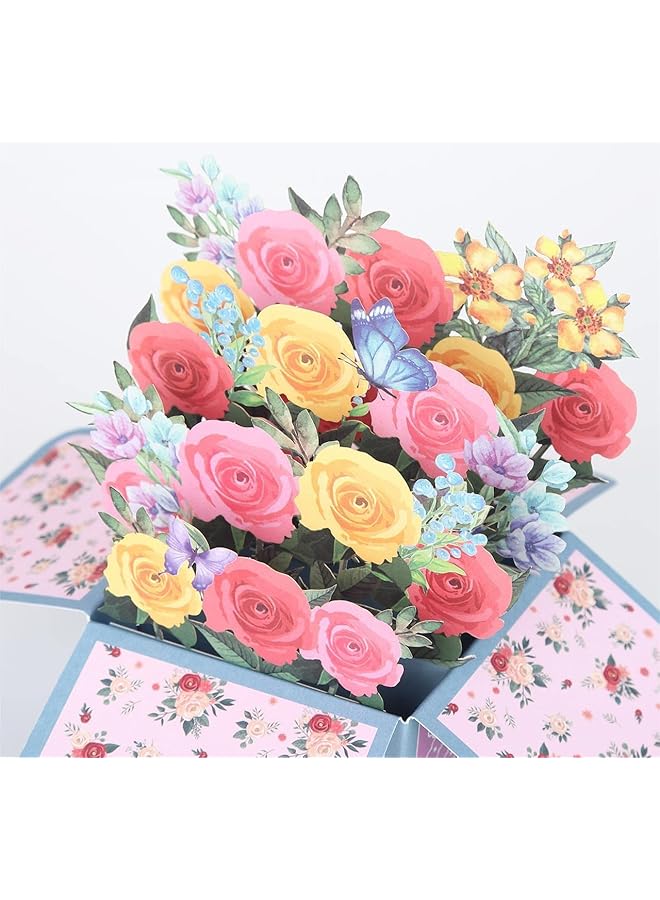 إيروريكس بطاقة معايدة منبثقة ثلاثية الأبعاد، بطاقة معايدة على شكل سلة زهور، بطاقة معايدة على شكل باقة زهور، بطاقة معايدة على شكل فراشة، بطاقة معايدة على شكل عيد ميلاد، بطاقة هدايا عيد ميلاد، بطاقات معايدة على شكل زهور مصنوعة يدويًا - Image 2