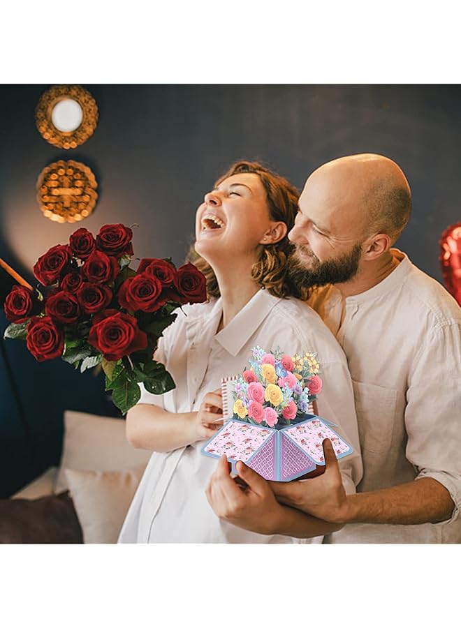 إيروريكس بطاقة معايدة منبثقة ثلاثية الأبعاد، بطاقة معايدة على شكل سلة زهور، بطاقة معايدة على شكل باقة زهور، بطاقة معايدة على شكل فراشة، بطاقة معايدة على شكل عيد ميلاد، بطاقة هدايا عيد ميلاد، بطاقات معايدة على شكل زهور مصنوعة يدويًا - Image 3