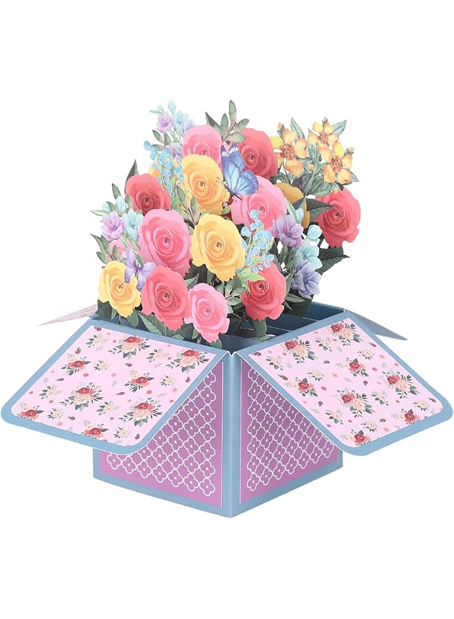 إيروريكس بطاقة معايدة منبثقة ثلاثية الأبعاد، بطاقة معايدة على شكل سلة زهور، بطاقة معايدة على شكل باقة زهور، بطاقة معايدة على شكل فراشة، بطاقة معايدة على شكل عيد ميلاد، بطاقة هدايا عيد ميلاد، بطاقات معايدة على شكل زهور مصنوعة يدويًا - Image 1