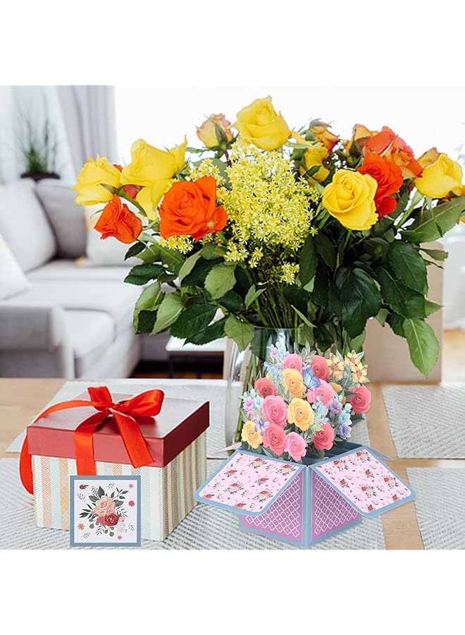 إيروريكس بطاقة معايدة منبثقة ثلاثية الأبعاد، بطاقة معايدة على شكل سلة زهور، بطاقة معايدة على شكل باقة زهور، بطاقة معايدة على شكل فراشة، بطاقة معايدة على شكل عيد ميلاد، بطاقة هدايا عيد ميلاد، بطاقات معايدة على شكل زهور مصنوعة يدويًا - Image 4