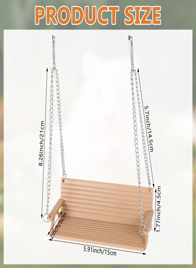 CebraBounze Wooden Chinchilla Hammock with Metal Hooks, Indoor Cage Bench Swing,Hanging Rest Stand & Exercise Toy, Small Animal Cage Accessories for Chinchillas, Rabbits, Guinea Pigs - Image 2