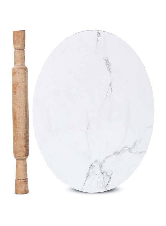 VISMAY'S Wooden Small Size Rolling Pin/Belan and Rolling Board/Chakla for Cooking Purpose_Specially for Kids(15 cm) (Colors Assorted) (White) (Design 1) - Image 3