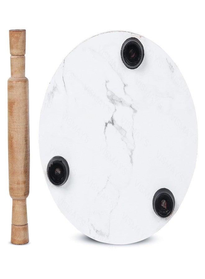 VISMAY'S Wooden Small Size Rolling Pin/Belan and Rolling Board/Chakla for Cooking Purpose_Specially for Kids(15 cm) (Colors Assorted) (White) (Design 1) - Image 4