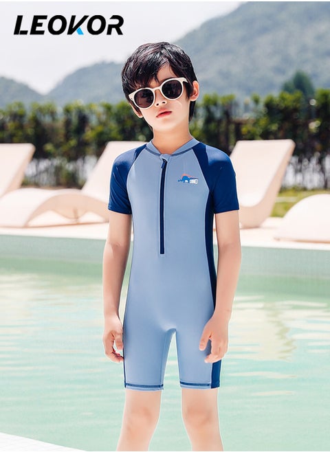 Swimsuits,One Piece Short Sleeve Rash Guard Swimsuits,Kids Water Sport Swimwear,for Toddlers Boys
