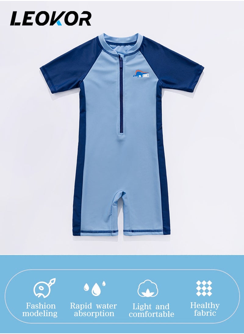 Swimsuits,One Piece Short Sleeve Rash Guard Swimsuits,Kids Water Sport Swimwear,for Toddlers Boys