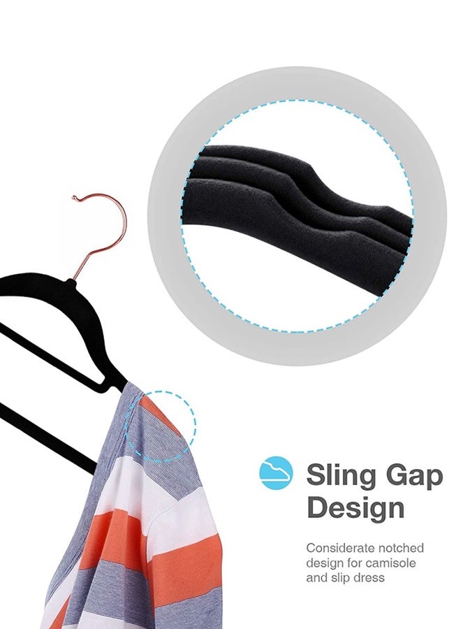 DESINO Premium Velvet Hangers (Pack of 50), Non-Slip Felt Hangers, Heavy-Duty Coat Hangers, Premium Slim Space-Saving Suit Hangers for Wardrobe Organizers, 360° Rotation - Image 3