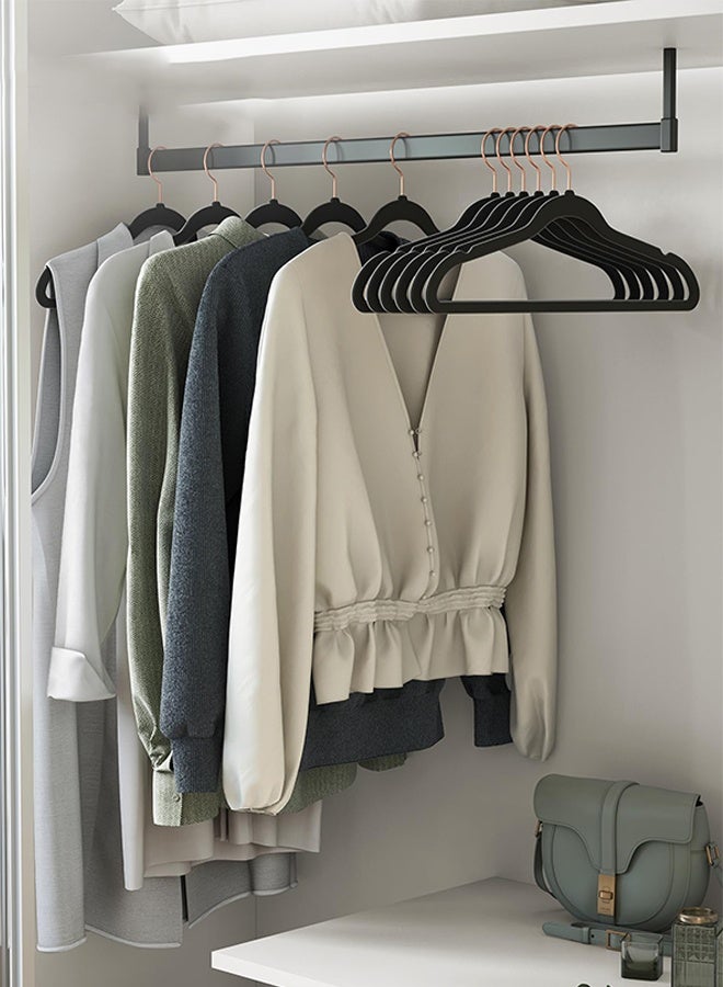 DESINO Premium Velvet Hangers (Pack of 50), Non-Slip Felt Hangers, Heavy-Duty Coat Hangers, Premium Slim Space-Saving Suit Hangers for Wardrobe Organizers, 360° Rotation - Image 5