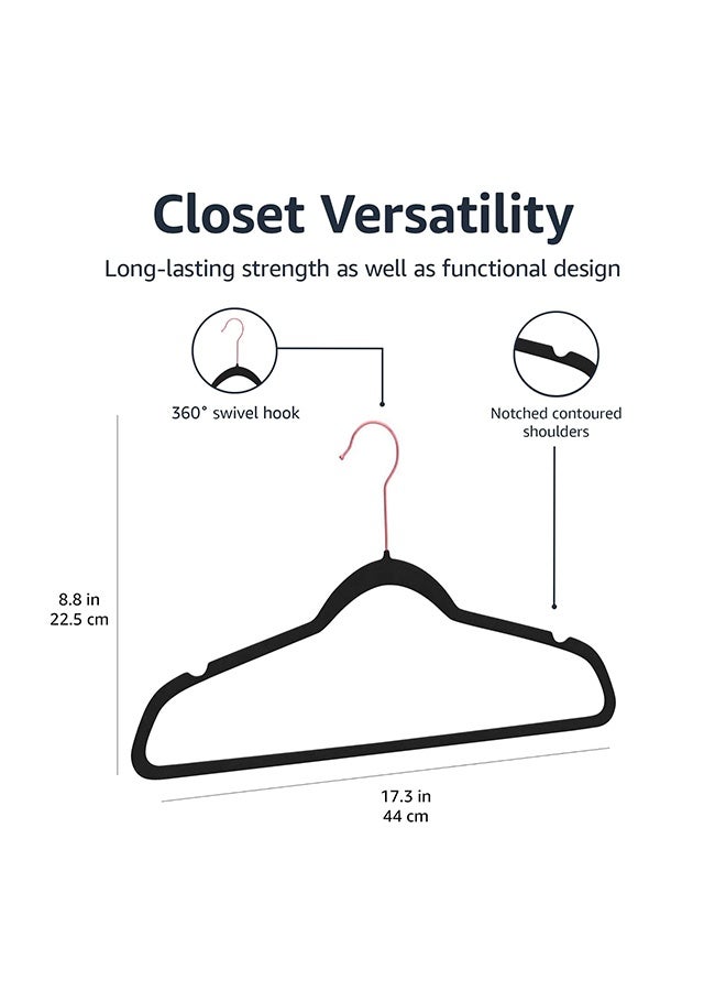 DESINO Premium Velvet Hangers (Pack of 50), Non-Slip Felt Hangers, Heavy-Duty Coat Hangers, Premium Slim Space-Saving Suit Hangers for Wardrobe Organizers, 360° Rotation - Image 4