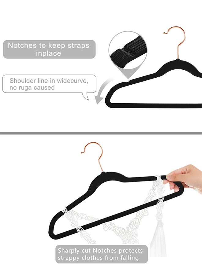 DESINO Premium Velvet Hangers (Pack of 50), Non-Slip Felt Hangers, Heavy-Duty Coat Hangers, Premium Slim Space-Saving Suit Hangers for Wardrobe Organizers, 360° Rotation - Image 2