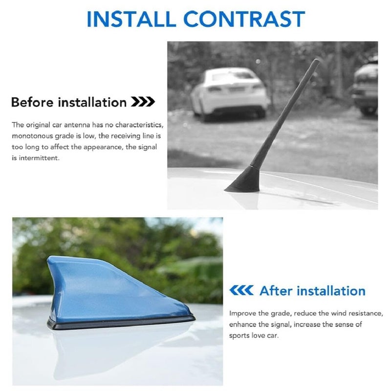 ROYALTECH Universal Shark Fin Car Antenna | Strong Signal Reception | Roof Antenna Replacement for All Cars (White) - Image 3