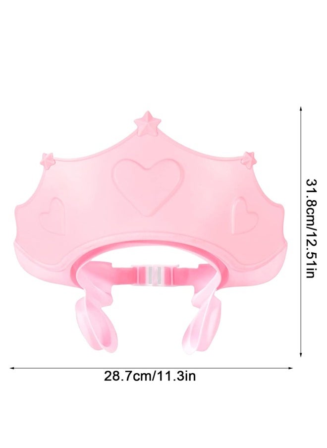 Aissiora Baby Shower Caps Shield, Adjustable Silicone Shower Caps for Kids Waterproof Shampoo Hat for Children Toddler Visor Hat for Eye and Ear Protection Cute Crown Shape Makes Bath More Fun  - Image 2