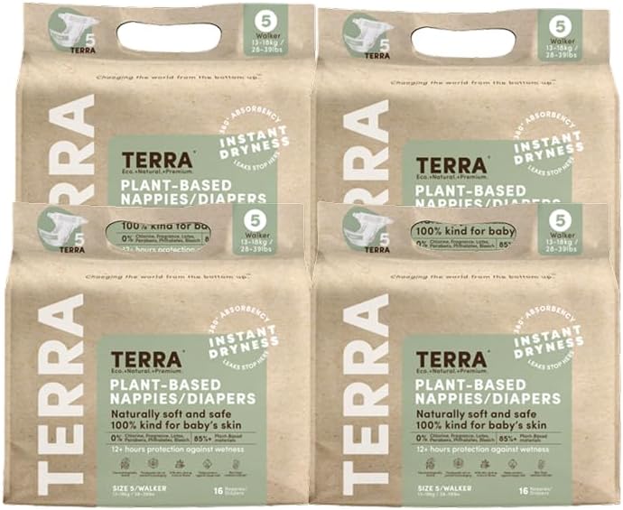 Terra حفاضات تيرا القابلة للتحلل - الحجم 5 (عبوة من 4) - Image 1