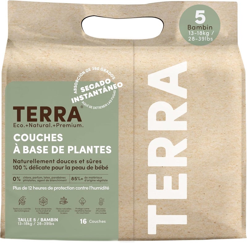 Terra حفاضات تيرا القابلة للتحلل - الحجم 5 (عبوة من 4) - Image 4