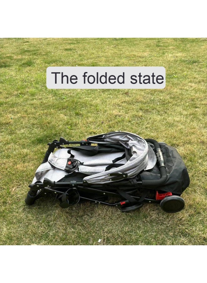 متجر ان زون عربة أطفال خفيفة وقابلة للطي من بيبي زون - مثالية للسفر والتنقل، مزودة بمظلة، سلة تخزين وحامل أكواب-لون ازرق - Image 2