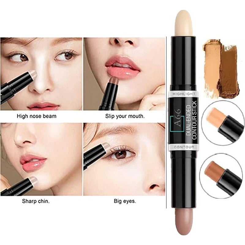 beauty Flawless Contouring 2 in 1 Highlighter Contour Stick Concealer Shade for a Defined and Chiseled Look 8gFor Oily Skin Beige For All Type girls  Women Protect Skin PACK OF 2 - Image 3