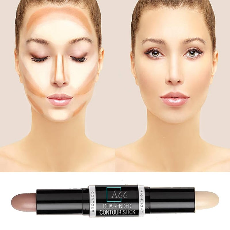 beauty Flawless Contouring 2 in 1 Highlighter Contour Stick Concealer Shade for a Defined and Chiseled Look 8gFor Oily Skin Beige For All Type girls  Women Protect Skin PACK OF 2 - Image 4