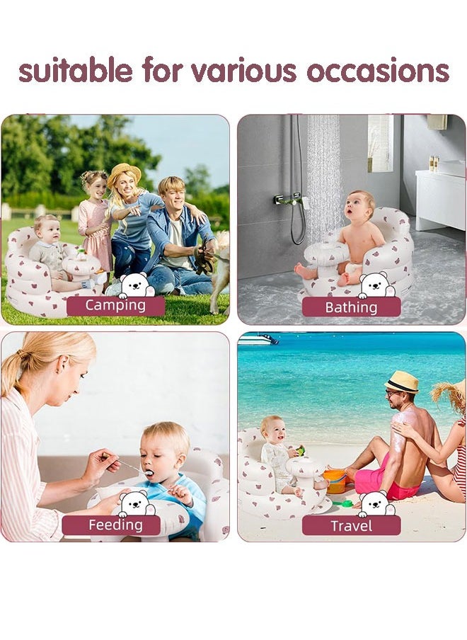 Sharpdo Inflatable Baby Chairs, Baby Inflatable Seat with Tray for Babies 3 Months and Up, Baby Inflatable Sofa with Automatic Pumping  - Image 2