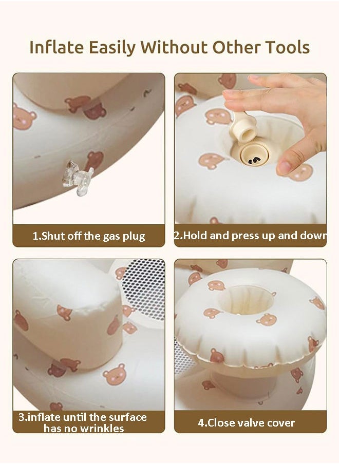Sharpdo Inflatable Baby Chairs, Baby Inflatable Seat with Tray for Babies 3 Months and Up, Baby Inflatable Sofa with Automatic Pumping  - Image 3