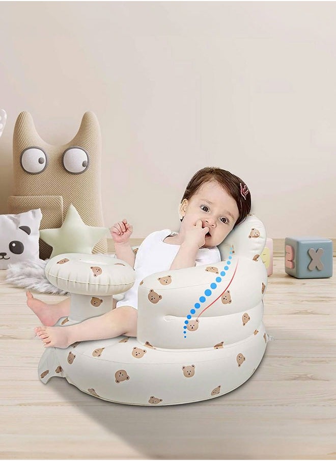Sharpdo Inflatable Baby Chairs, Baby Inflatable Seat with Tray for Babies 3 Months and Up, Baby Inflatable Sofa with Automatic Pumping  - Image 1