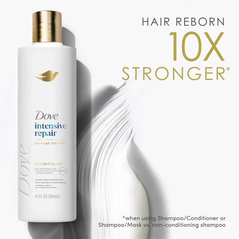Dove Conditioner Intensive Repair 4 count for Damaged Hair Bio-Protein Care Technology and Amino Serum 12 oz - Image 4
