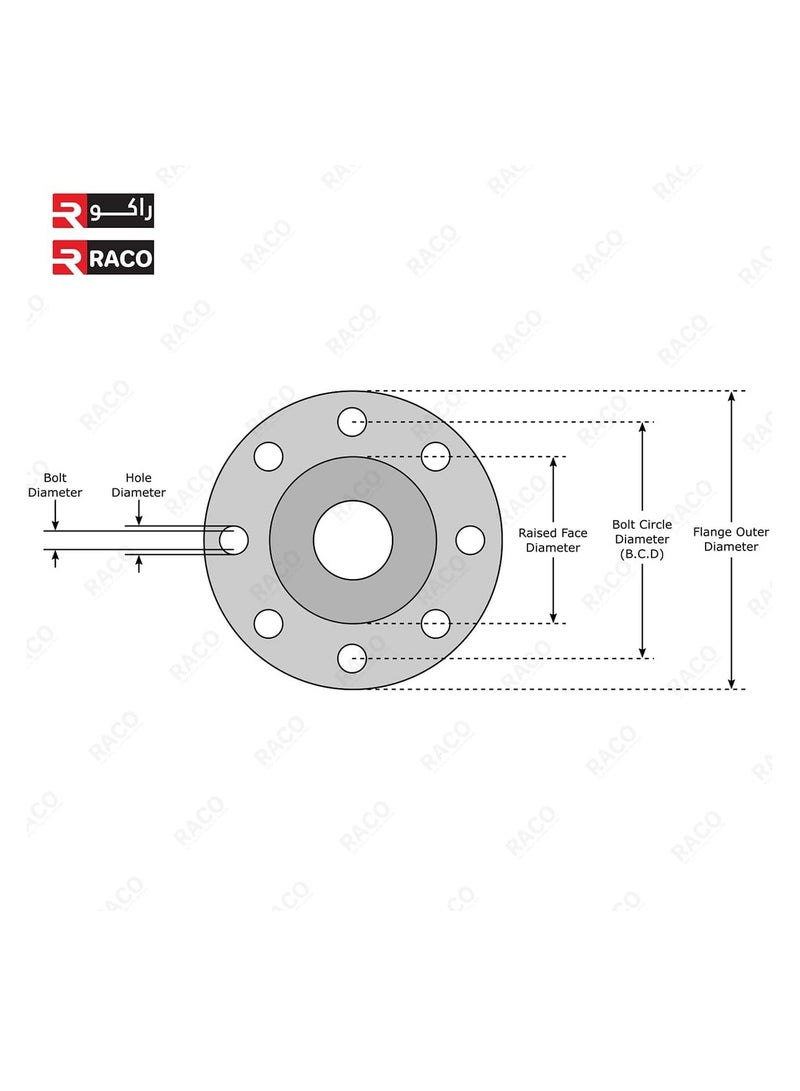 RACO Stainless Steel Flange Adaptor | 2-Inch Lap Joint Flange with 4-Hole Pipe Flange | (WITH THREAD) - Image 3