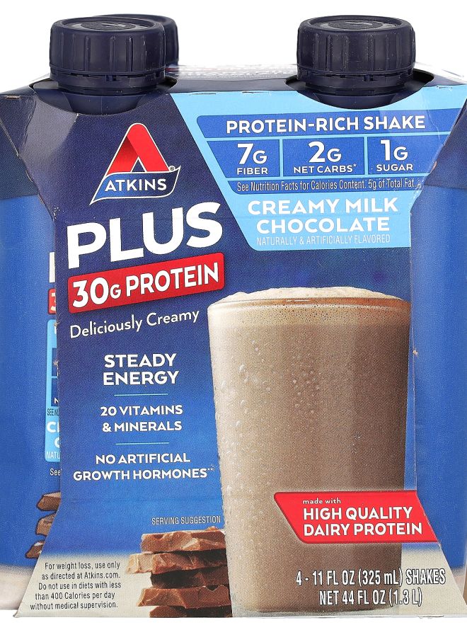 Plus Protein-Rich Shake Creamy Milk Chocolate 4 Shakes 11 fl oz (325 ml) Each