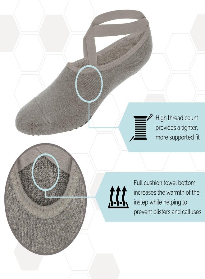 Elizabeth Mott Yoga Non-Slip Socks by Wira - No-Slip Grip Socks with Comfortable Straps - Perfect Workout Accessory for Yoga, Ballet, Barre, Dance, Pilates, 3-Pairs - Image 2