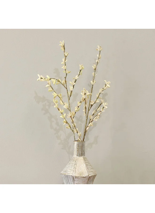 DANUBE HOME Zaria Natural Dry Flower Décor For Home Decorations Wedding party And Birthday Parties 3 Petal Flower Stick In Paper Yellow Mix 100Cm