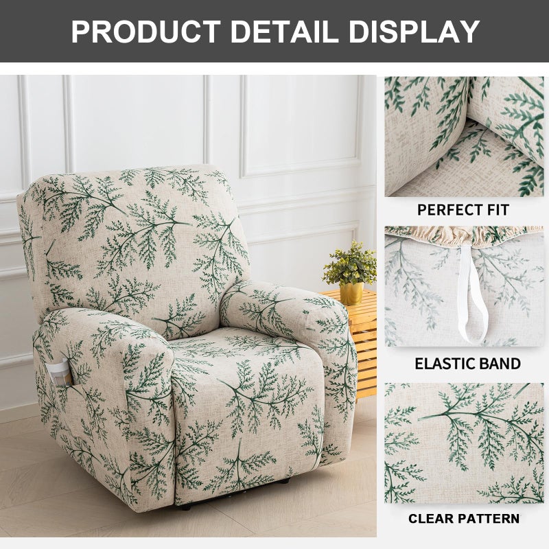 Eco-Ancheng Recliner Slipcovers 4-Pieces Lazyboy Recliner Covers Recliner Couch Covers Recliner Chair Cover Non Slip Reclining Slipcovers with Storage Pockets Furniture Protector for Living Room,14 - Image 3