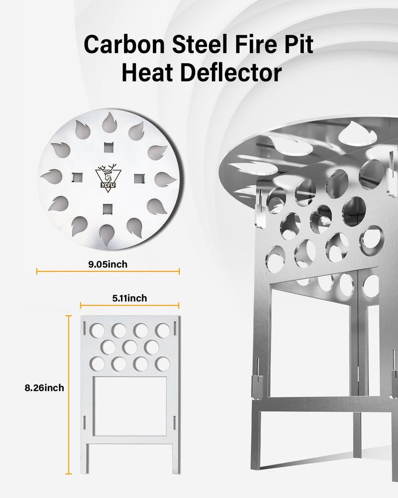 YEFU Fire Pit Heat Deflector for Solo Stove Mesa XL/YEFU 7.1" Stove, Portable Heat Diffuser for Tabletop Fire Pit Redirects Warmth, Detachable Mesa XL Heat Deflector for Solo Stove Accessories - Image 5