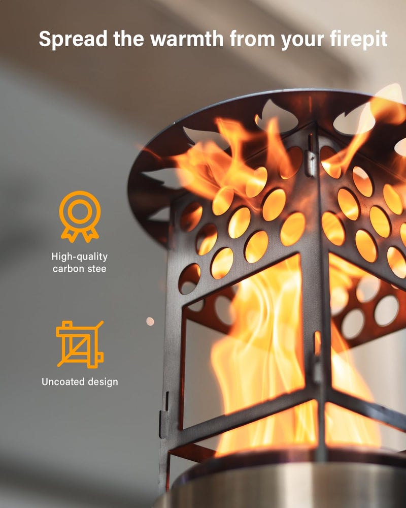 YEFU Fire Pit Heat Deflector for Solo Stove Mesa XL/YEFU 7.1" Stove, Portable Heat Diffuser for Tabletop Fire Pit Redirects Warmth, Detachable Mesa XL Heat Deflector for Solo Stove Accessories - Image 2
