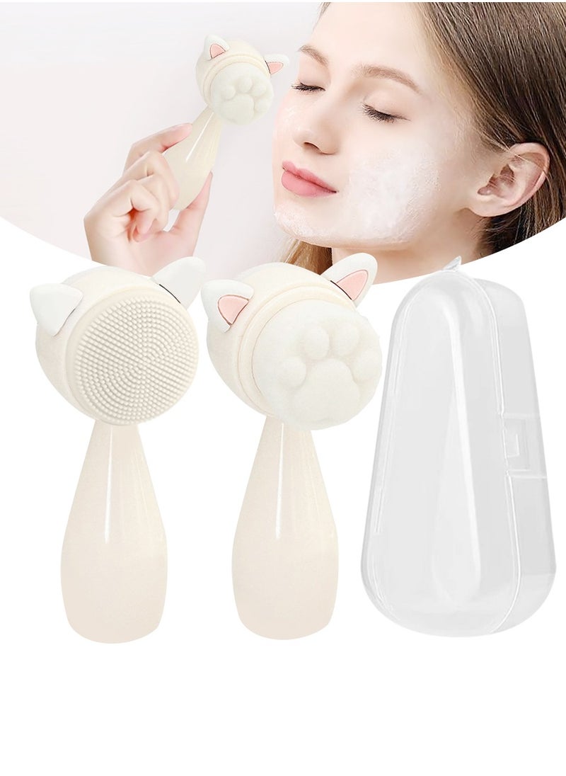 Beirui - Manual Cleansing Brush, 2-in-1 Skin Care Brush, Silicone Face Wash, Manual Dual Wash Brush for Deep Pore Exfoliating Massage - Image 1
