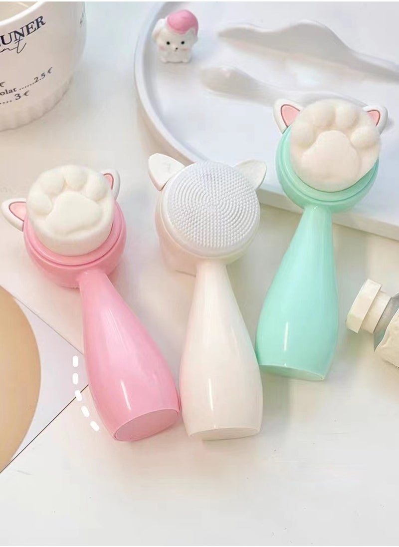 Beirui - Manual Cleansing Brush, 2-in-1 Skin Care Brush, Silicone Face Wash, Manual Dual Wash Brush for Deep Pore Exfoliating Massage - Image 1