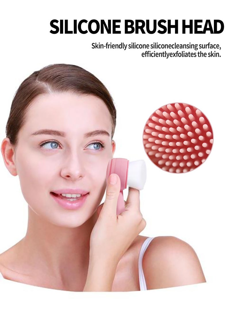 Beirui - Manual Cleansing Brush, 2-in-1 Skin Care Brush, Silicone Face Wash, Manual Dual Wash Brush for Deep Pore Exfoliating Massage - Image 1