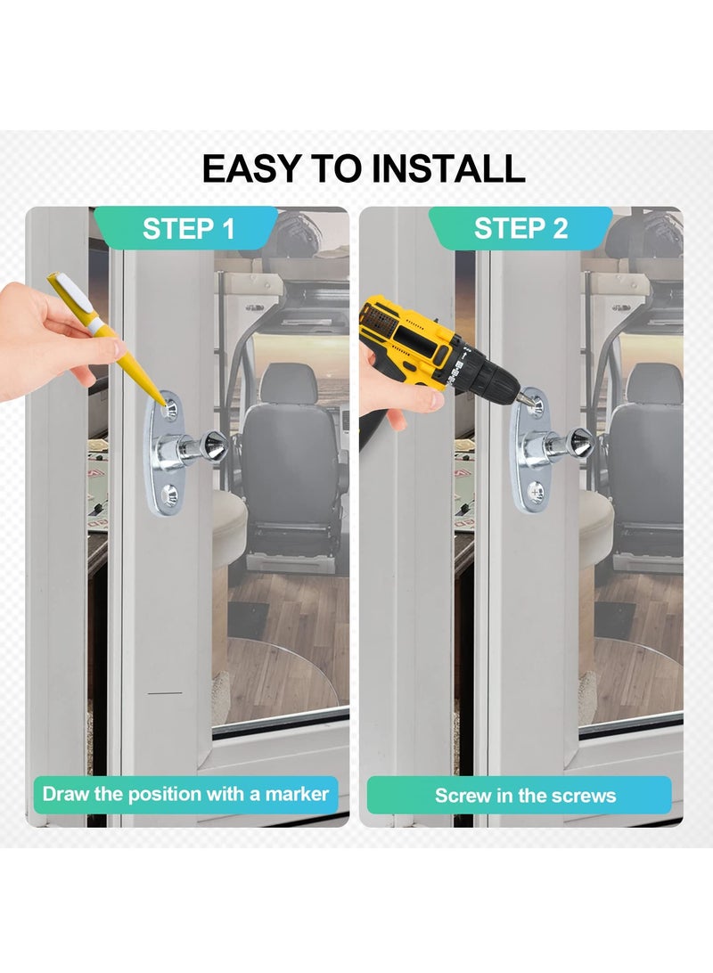 SOLARAE RV Door Holder, Heavy Duty Enclosed Trailer Door Latch, Entry Door Catch, Plunger and Socket Trailer Door Holder for Camper, TravelTrailer, Cargo, Truck, Shed Door (2 Pack) - Image 5