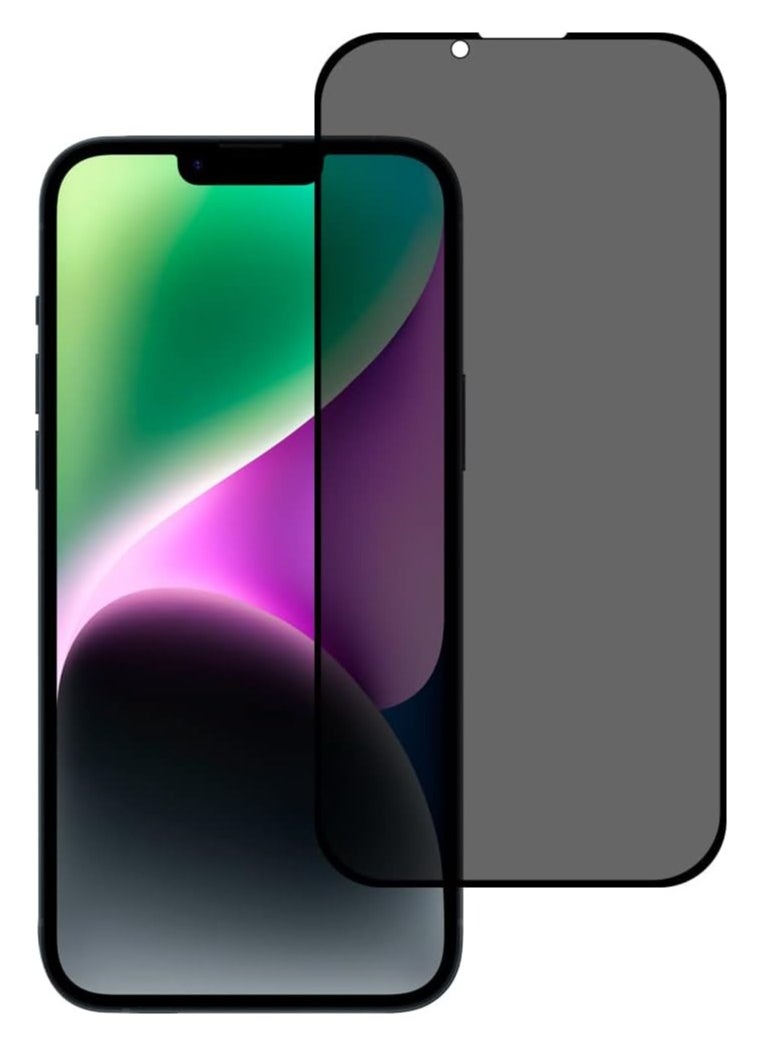 TWEGGON Privacy Screen Protector for iPhone 14 6.1", Tempered Glass Screen Protector for Apple iPhone 14 6.1" Black  - Image 1