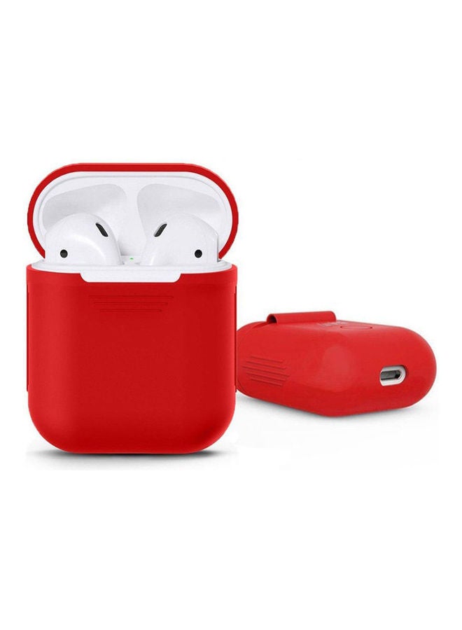 NIBEMINENT Ultra-Thin Protective Silicone AirPod Case Cover For Apple AirPods Red - Image 1
