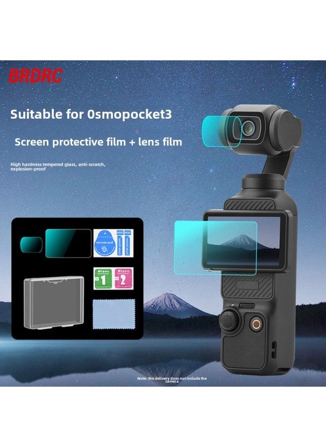 Generic Applicable To Dajiang OSMO POCKET 3 Tempered Film Lingshu Camera Lens Film Screen Protective Film Film Accessories-Color:Lens Film + Screen Film (2 Suit) - Image 2