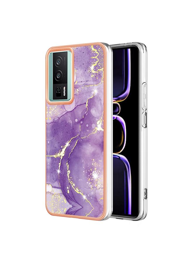 The Bros Case For Xiaomi Poco F5 Pro 5G/Redmi K60 Electroplating Marble Dual-side IMD Phone Case