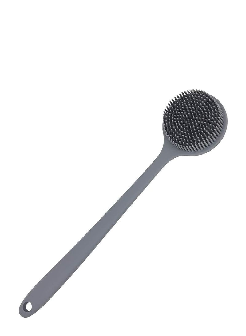 Bath Body Brush, Silicone Long Handle Shower Brush Double-sided Back Scrubber No Plastic Smell BPA-Free Exfoliating Pad Exfoliator Cellulite Massager Skin Care for Women Men - Image 3