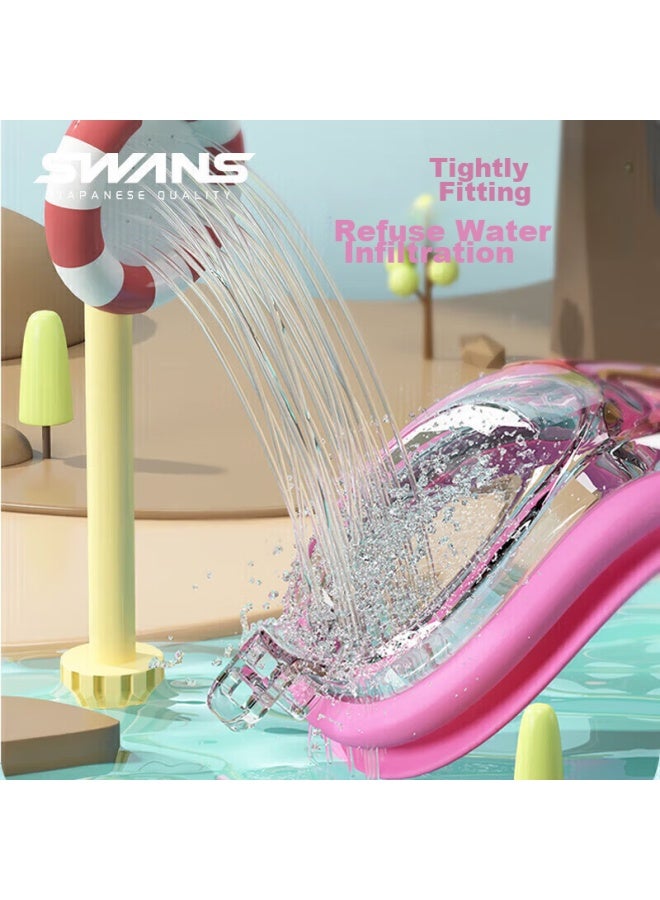 Swans Children's Imported Swimming Goggles, High-definition Anti-fog Waterproof Large Frame Swimming Gl For Boys And Girls, Swimming Equipment, Cherry Blossom Pink - Image 4