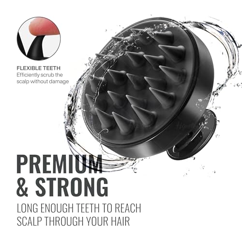 Hipster Round Hair Brush & Manual Scalp Massager - Shampoo Hair Brush with Super Soft Bristles for Exfoliating & Anti-Dandruff (Aqua) - Image 2